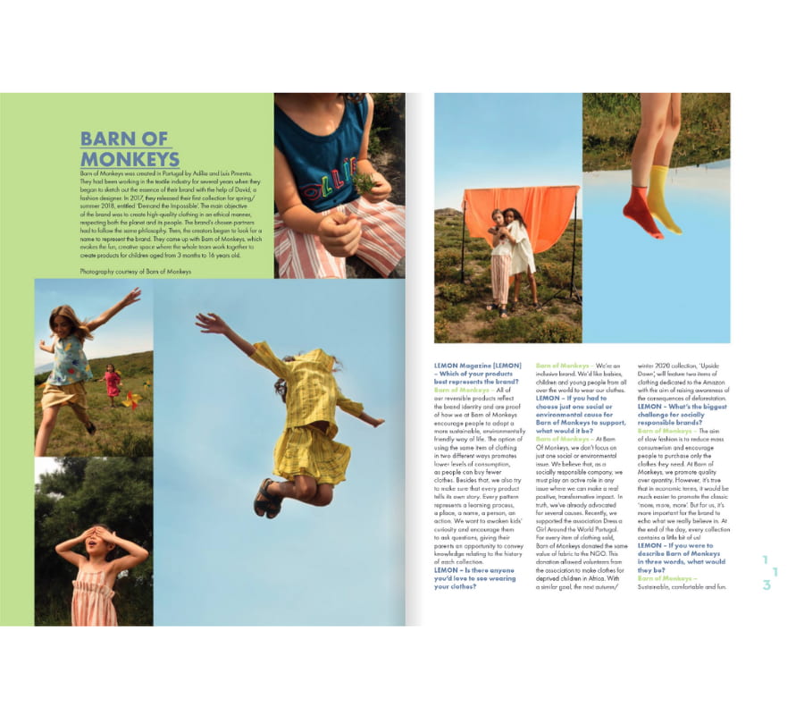 Close-up of PR campaign article in Lemon Magazine
